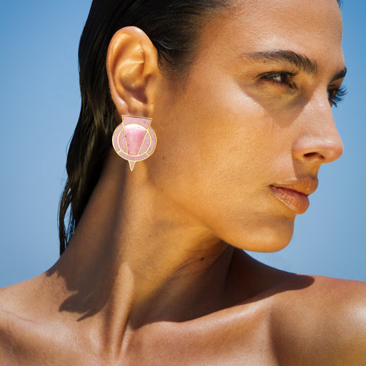 CARAL EARRINGS RHODONITE