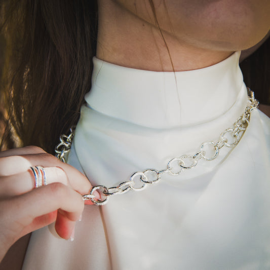 INCHATO BOLD SILVER NECKLACE CHAIN