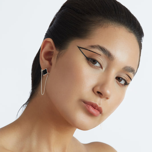 PUYTU OHRRINGE SCHWARZER TURMALIN