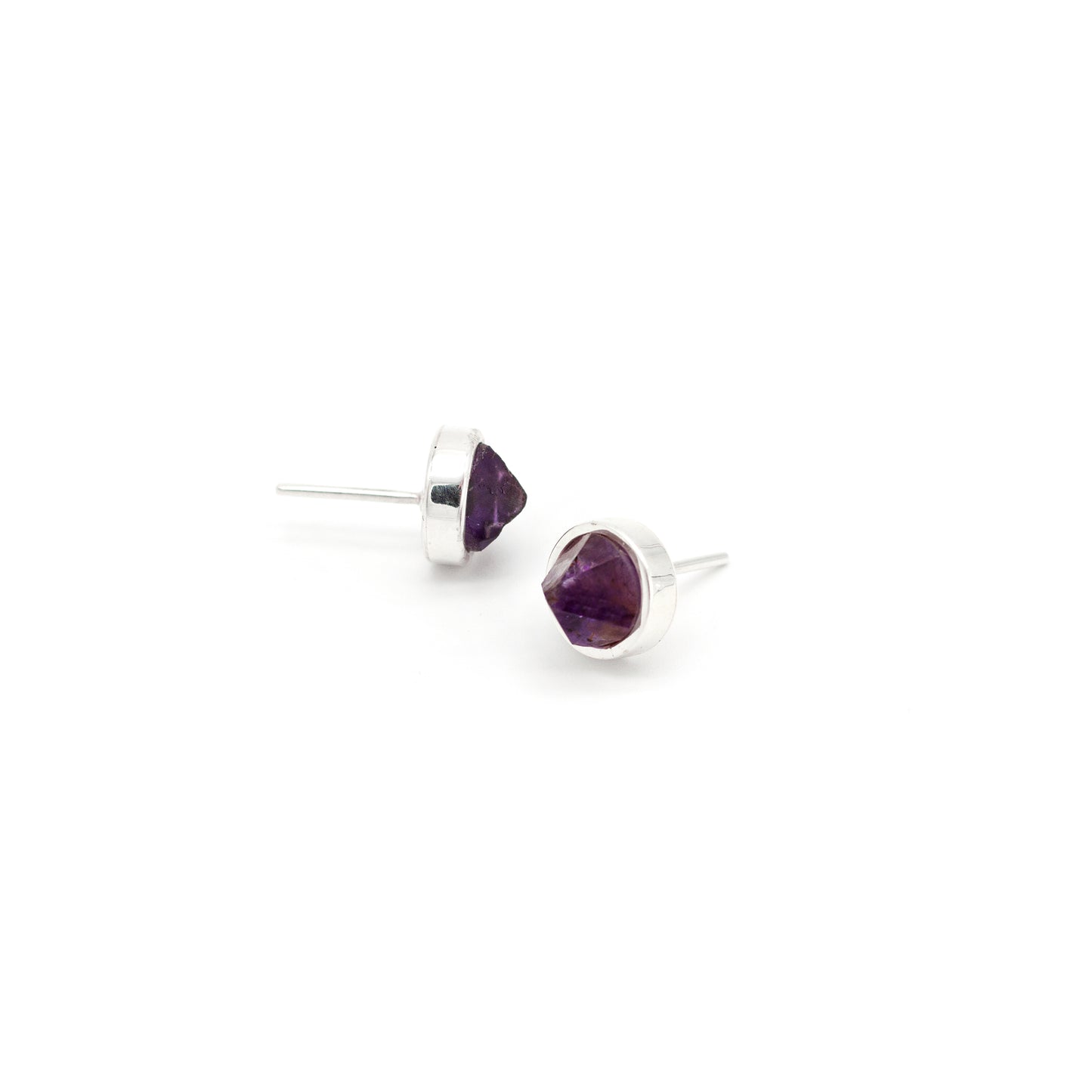 STUD EARRINGS AMETHYST
