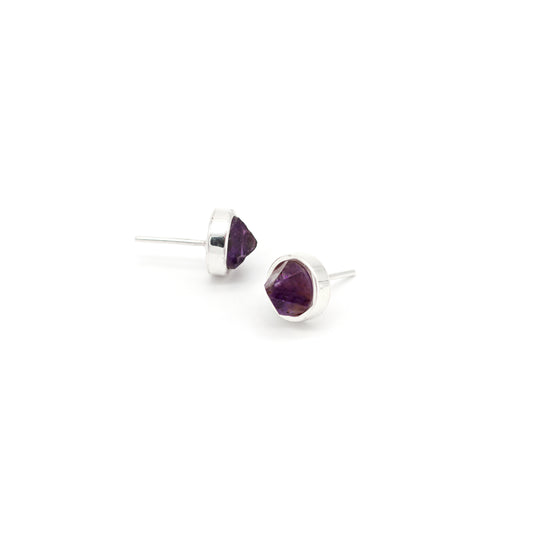 STUD EARRINGS AMETHYST